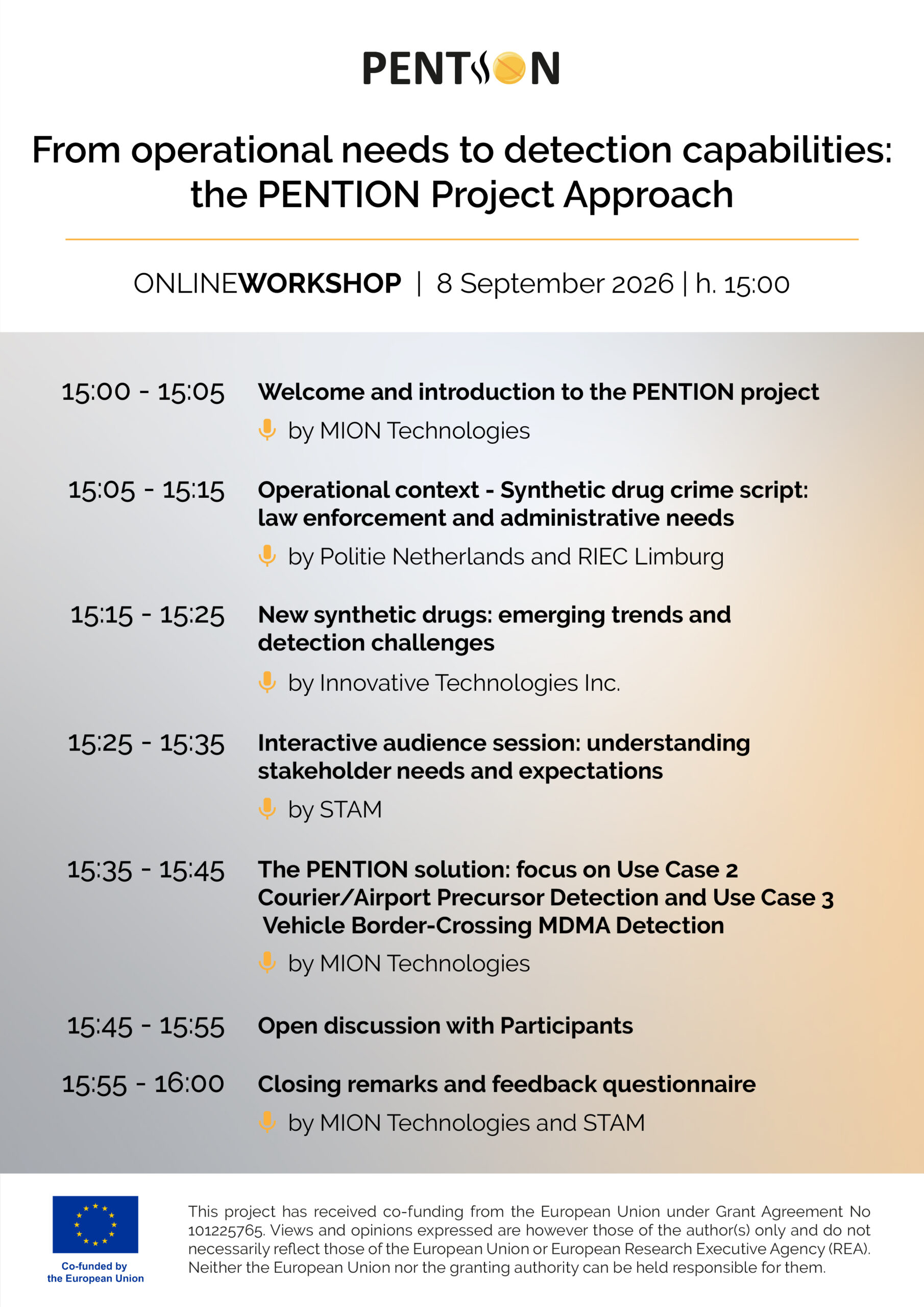 Final Reminder: register for the PENTION Workshop